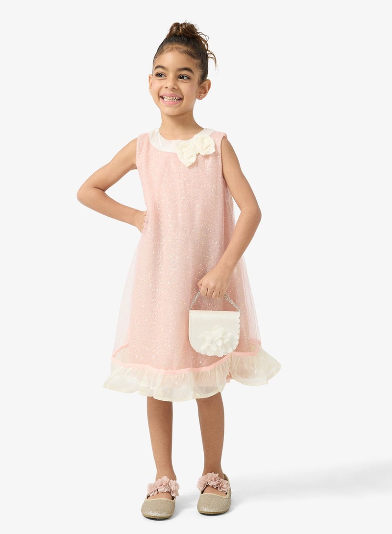 Pinata Soft Pink Embellished Bow Dress - Image 2